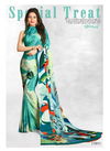 Green Colour Fancy Casual Regular Wear Heavy Digital Printed Sarees Collection